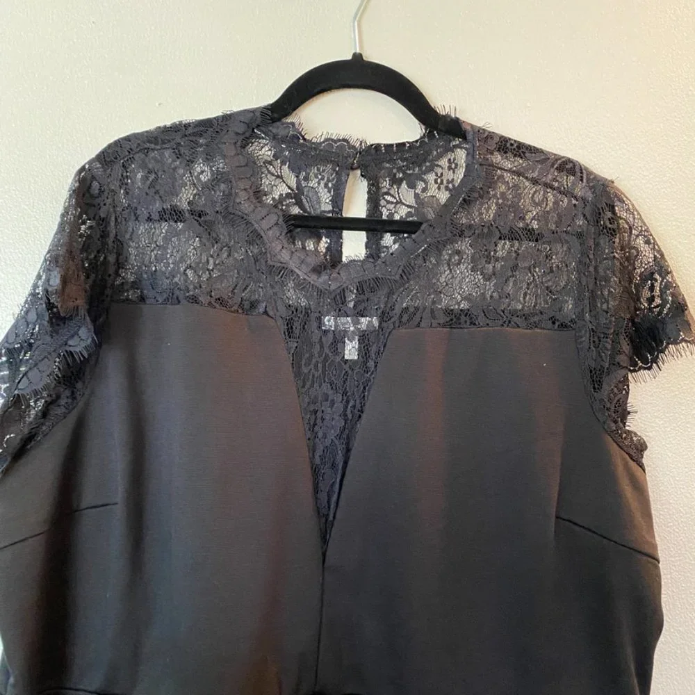 Maurices Lace Inset Ponte Dress Black - Picture 5 of 10